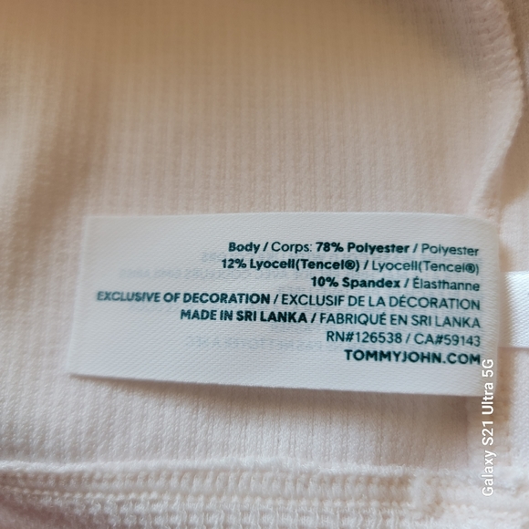 Tommy John Womens Waffle Lounge Tee Pastel Parchment Size S NWT Retail: $68.00 - Picture 4 of 9